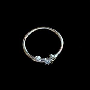 Pretty Bird Jewelry 18K White Gold Plated Bow Ring Size 8.75